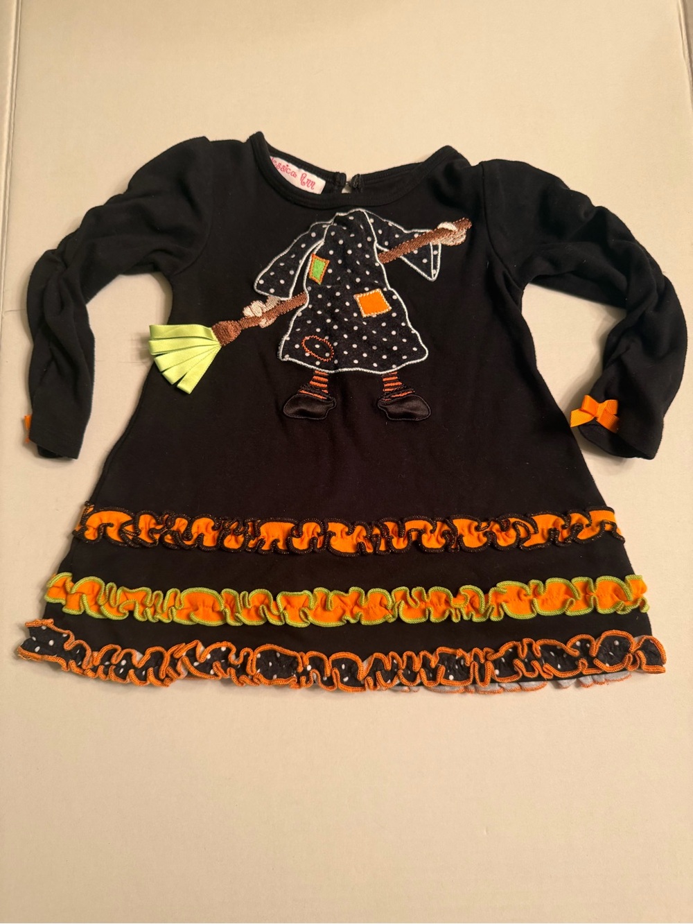 Halloween Dress Toddler Girl 18 Mos. Jessica Ann Black Ruffled Appliqué Design